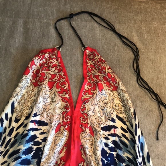 Red, white, blue satin dress or beach cover up one size fits all - Picture 6 of 9